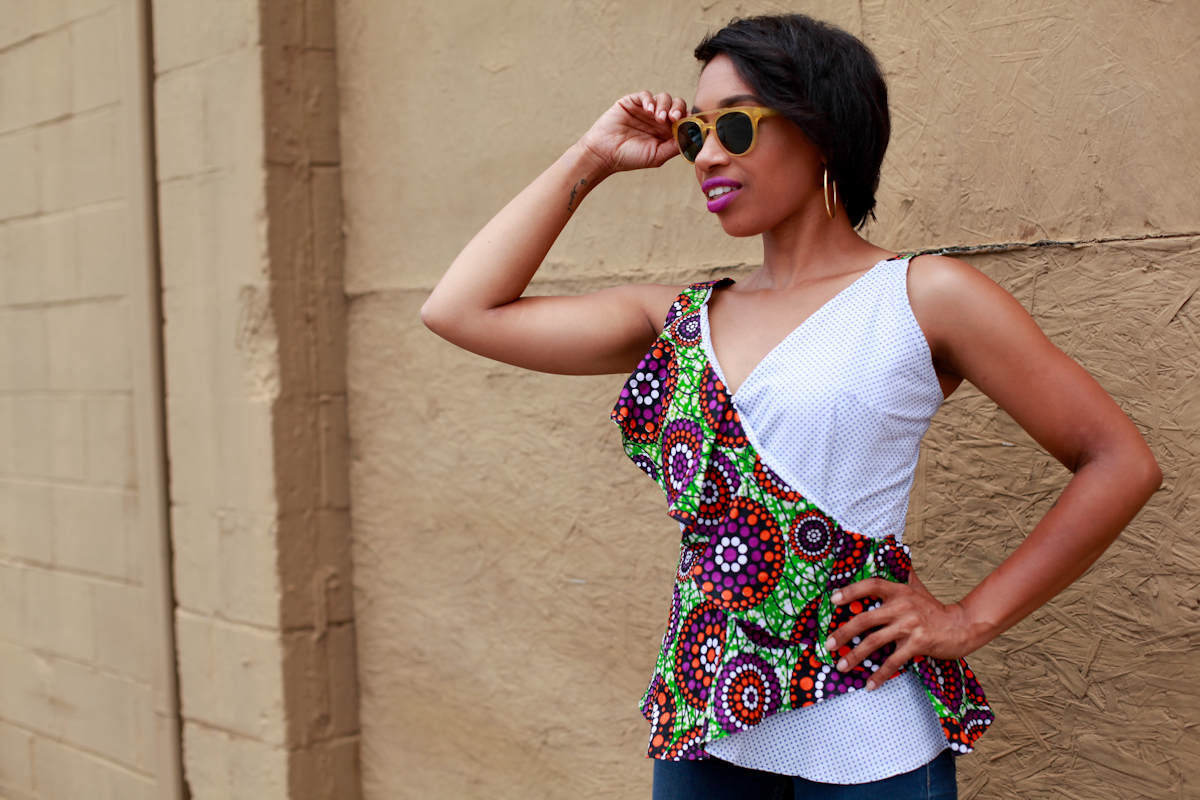 Andrea Fenise Memphis Fashion Blogger styles a african print top