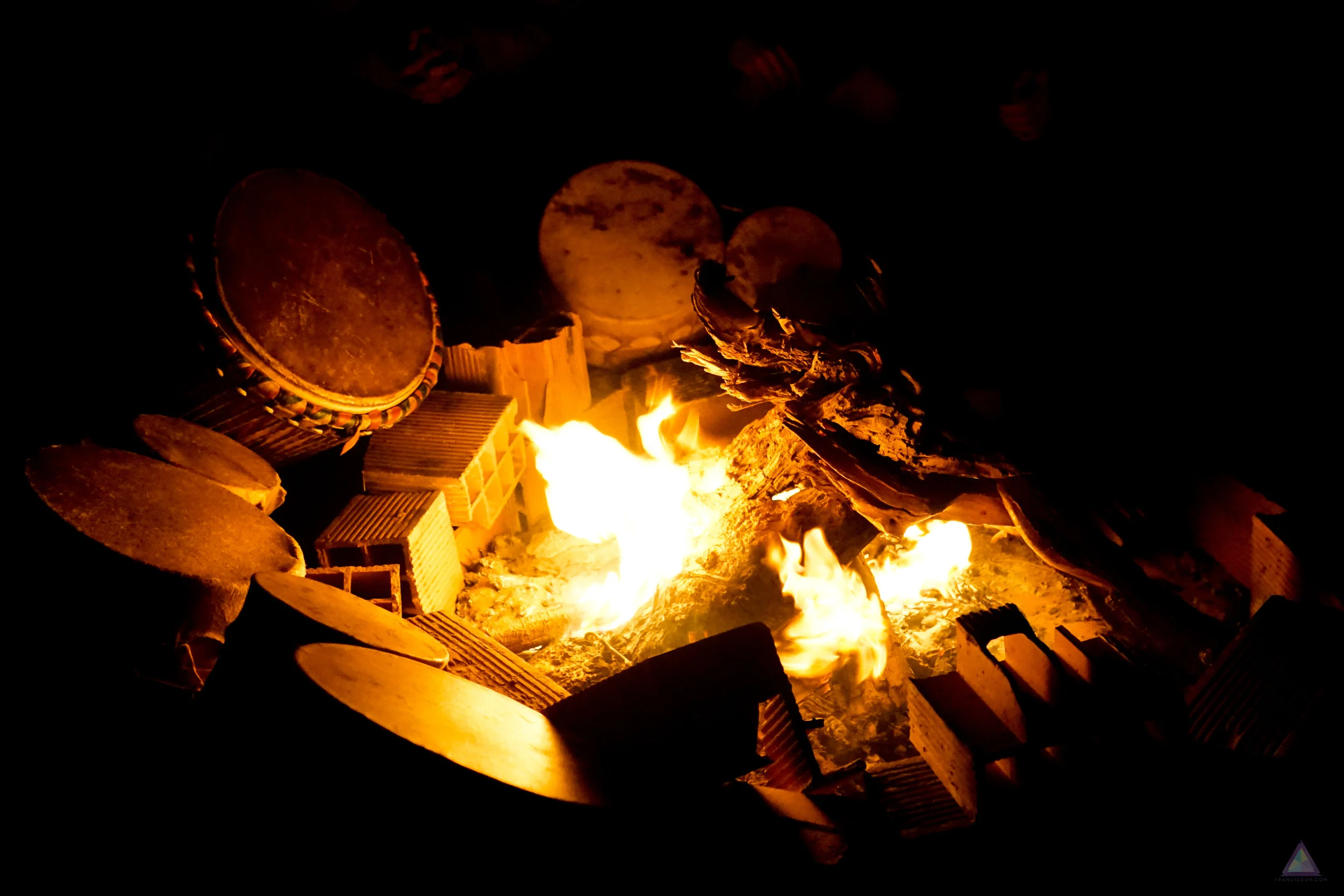Preparing for drum circle