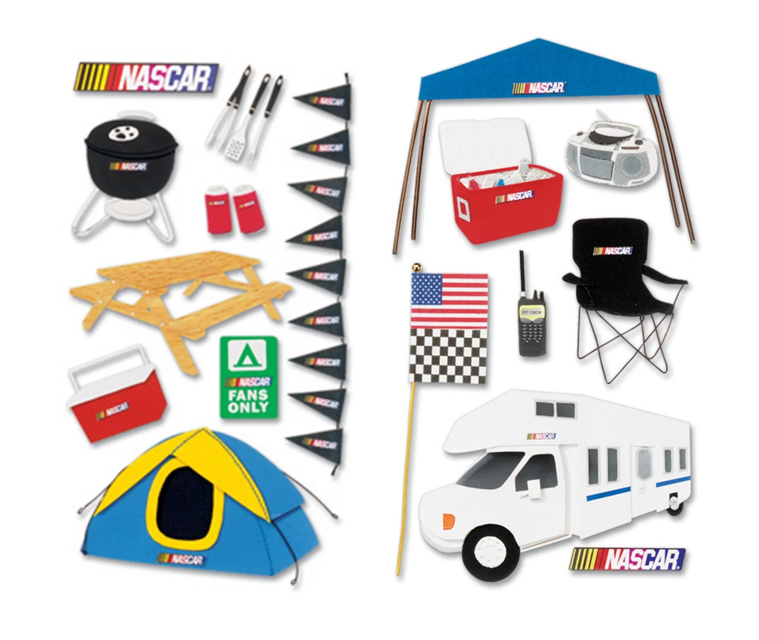NASCAR 3D stickers