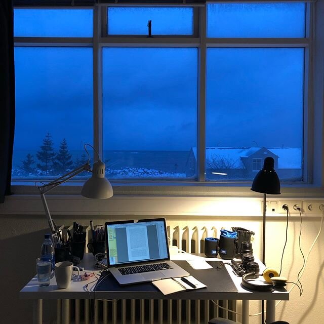 High Noon on day one of my month long residency at #simartistresidency in Reykjavik, Iceland. Daylight is a relative term, indeed it is light...er 😆
