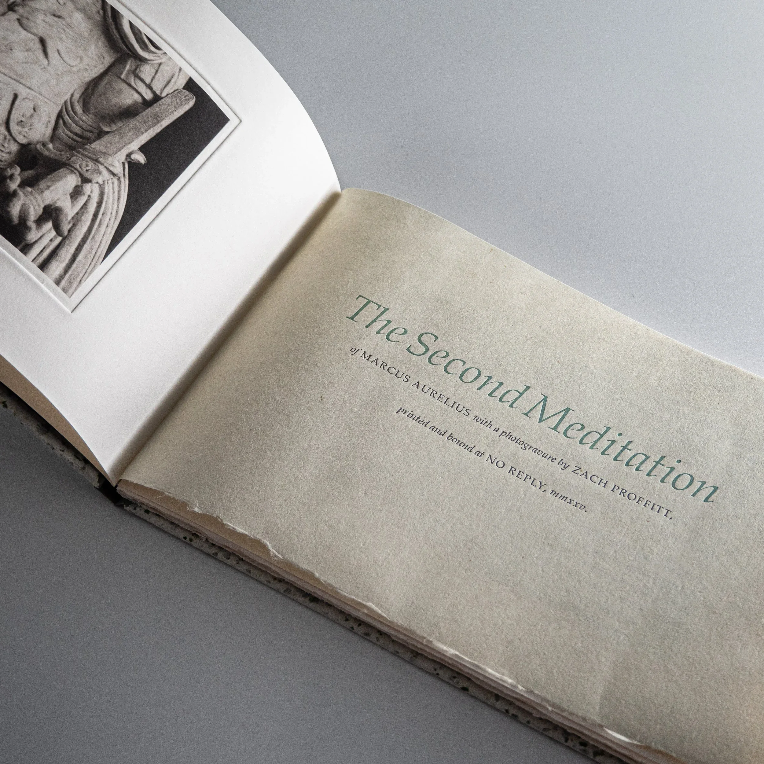 Title page for The Second Meditation from No Reply Press.