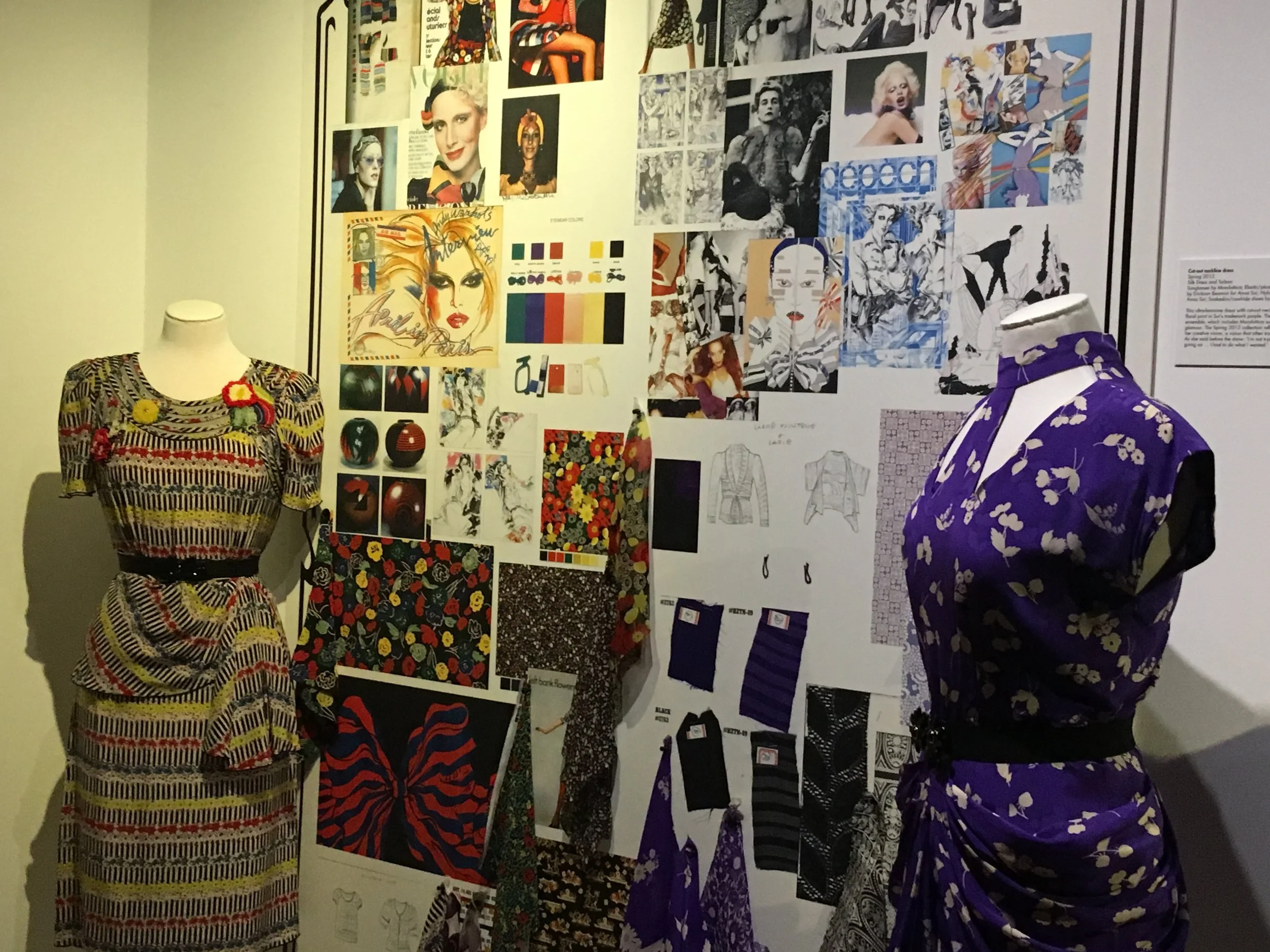 Personal styling London: exploring Anna Sui's design processes through mood boards, photographs, sketches, and runway shots.