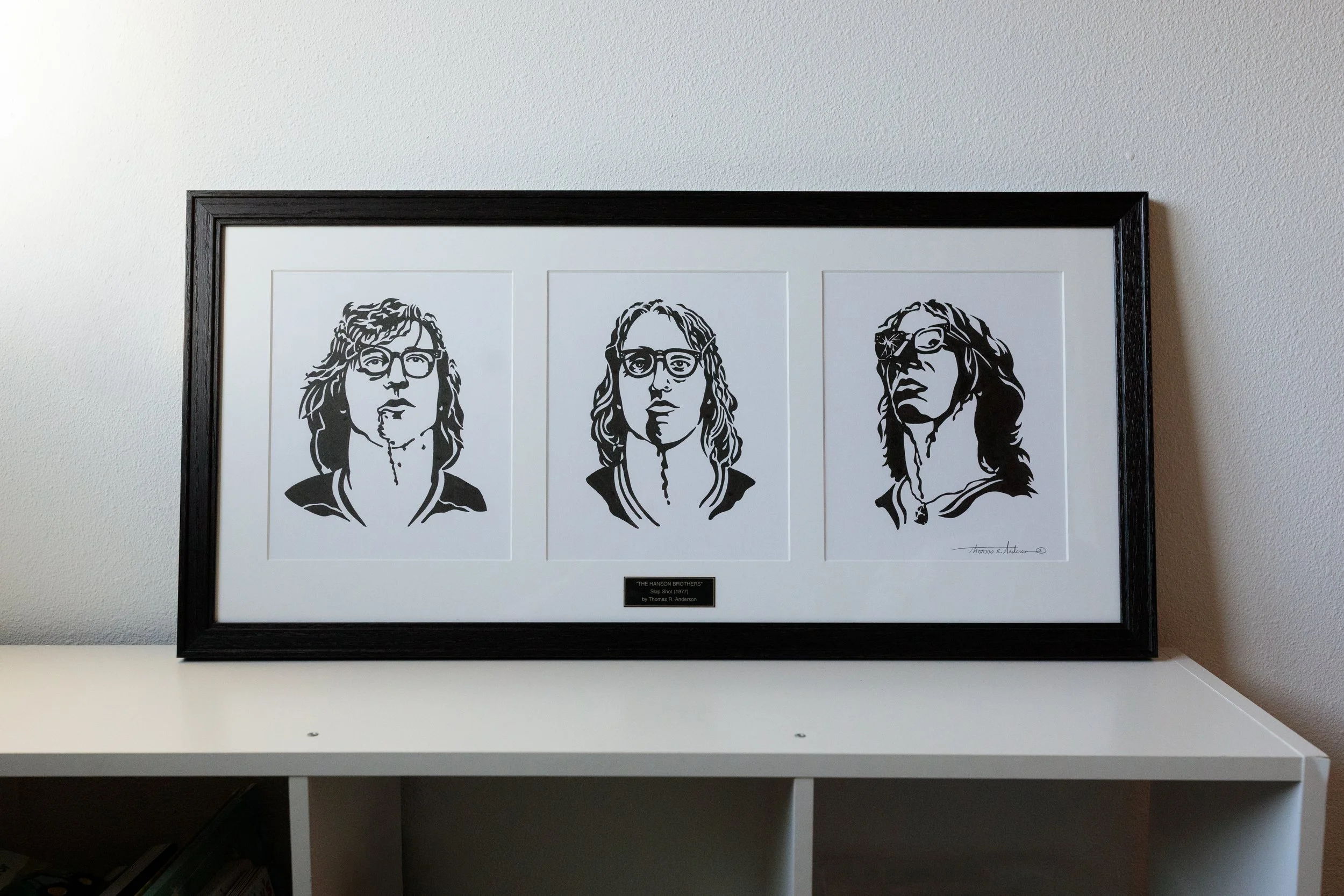 Old Time Hockey: Slap Shot Hanson Brothers Pen and Ink Artwork