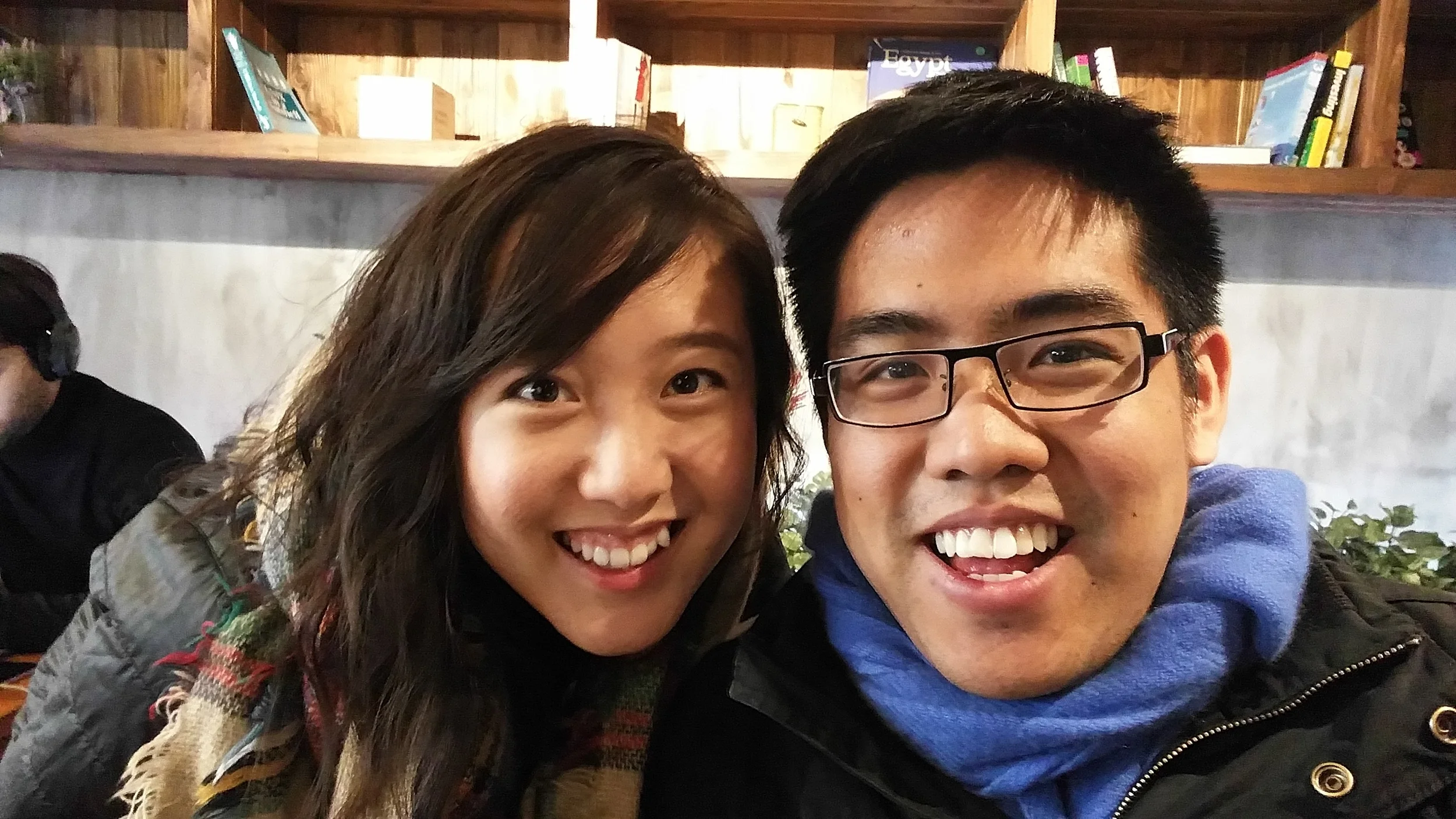 Your new PR Codirectors, enjoying Boston's cold weather. Indoors.