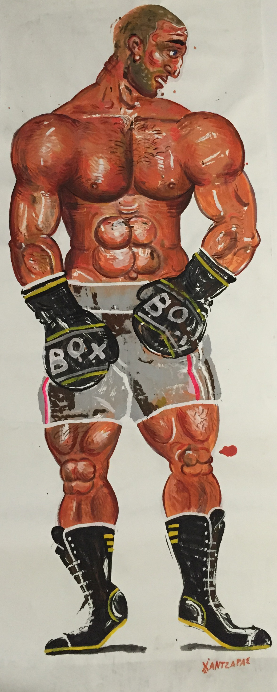  Boxer #1 Acrylic on paper Approx size of artwork: 31” x 83” / 80 x 210 cm 