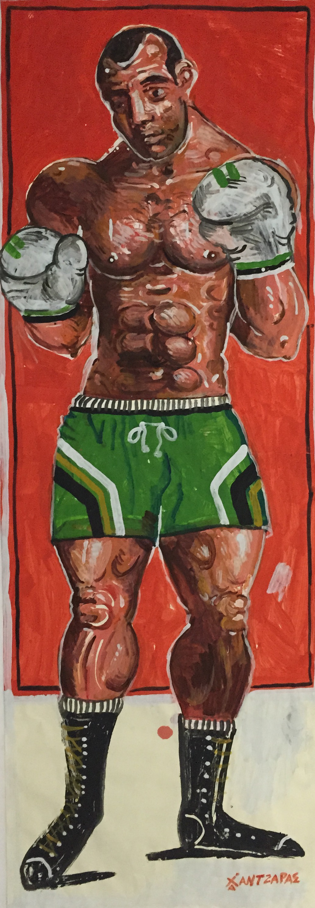  Boxer #3 Acrylic on paper Approx size of artwork: 28” x 79” / 70 x 200 cm 