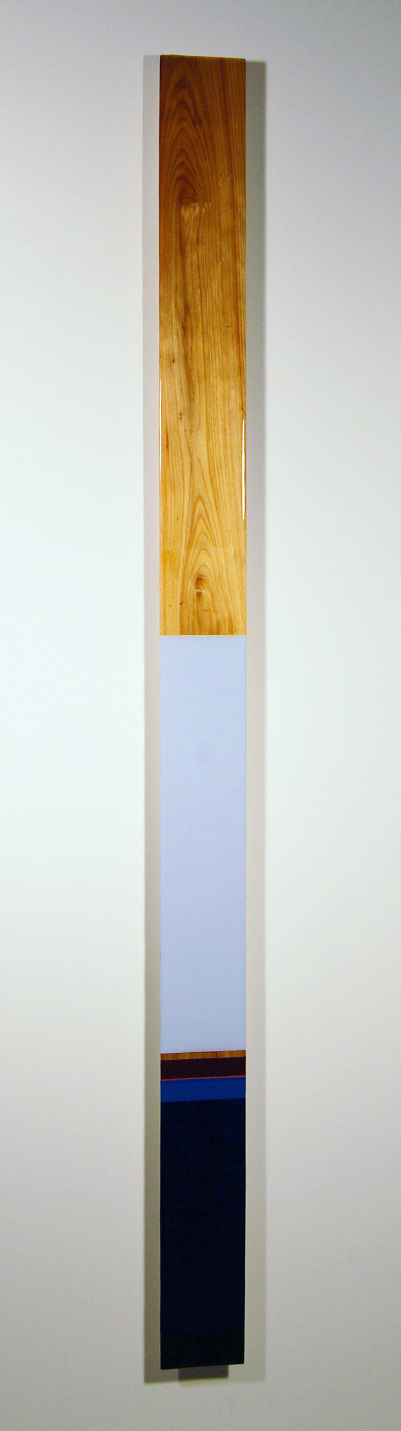   Leaner L3  - Acrylic, Cypress, select pine, and UV resin - Dimension: 76” x 5.5” x 2” / 193 x 14 x 6 cm 