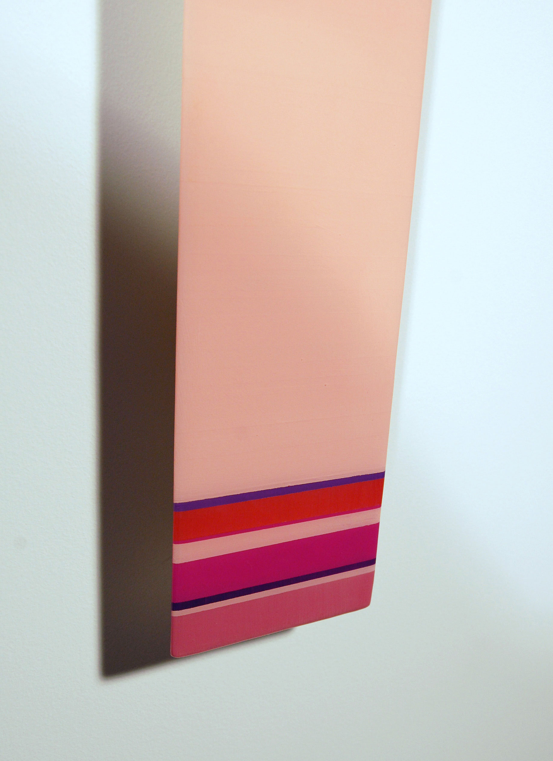   Leaner L6  - Acrylic, Cherry, select pine, and UV resin - Dim: 82” x 4.5” x 2” / 208 x 11 x 6 cm - DETAIL 