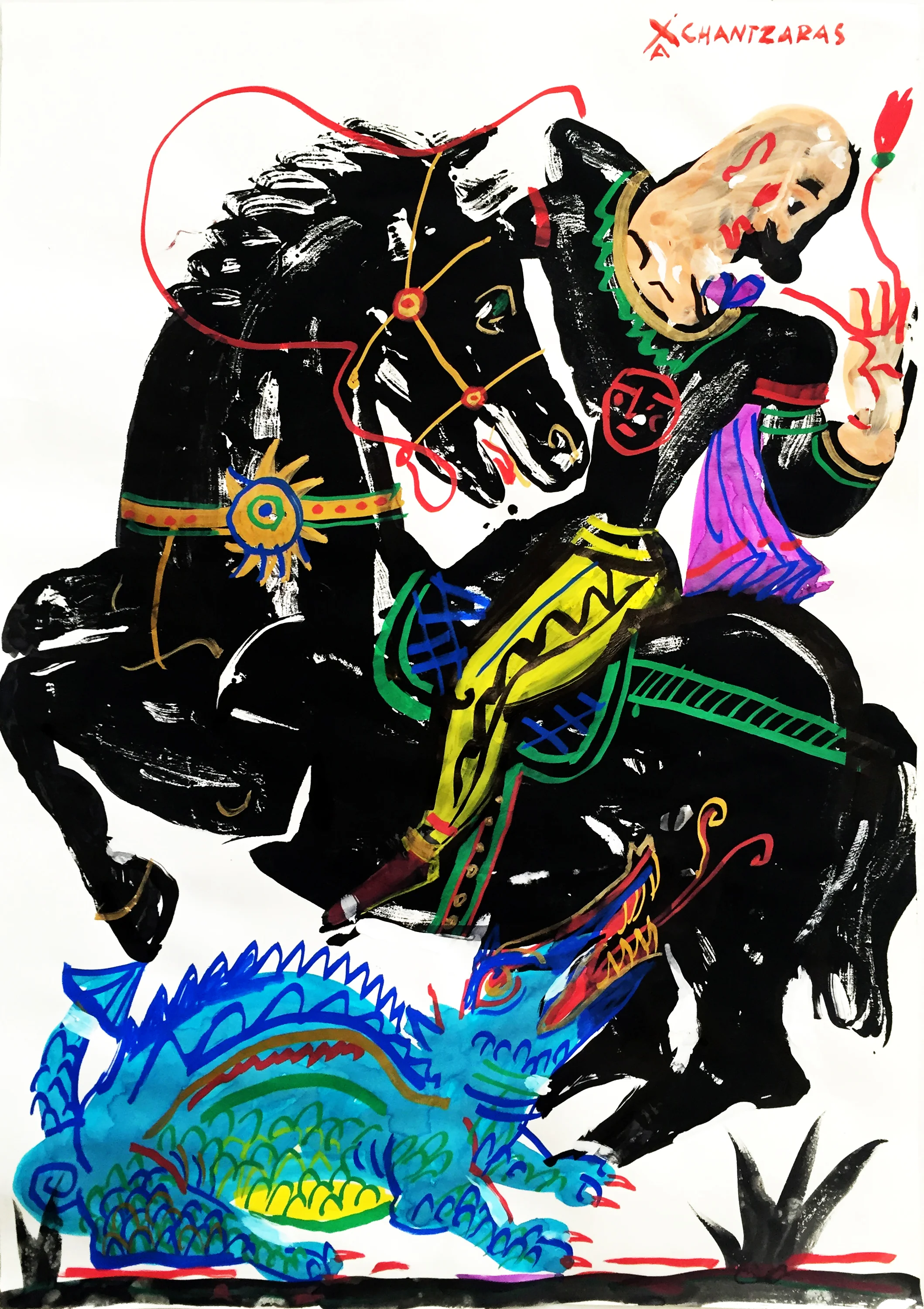 Honour, “Hero” Series Acrylic and mixed media on paper, Unique Artwork: 23” x 17” / 58 x 43 cm