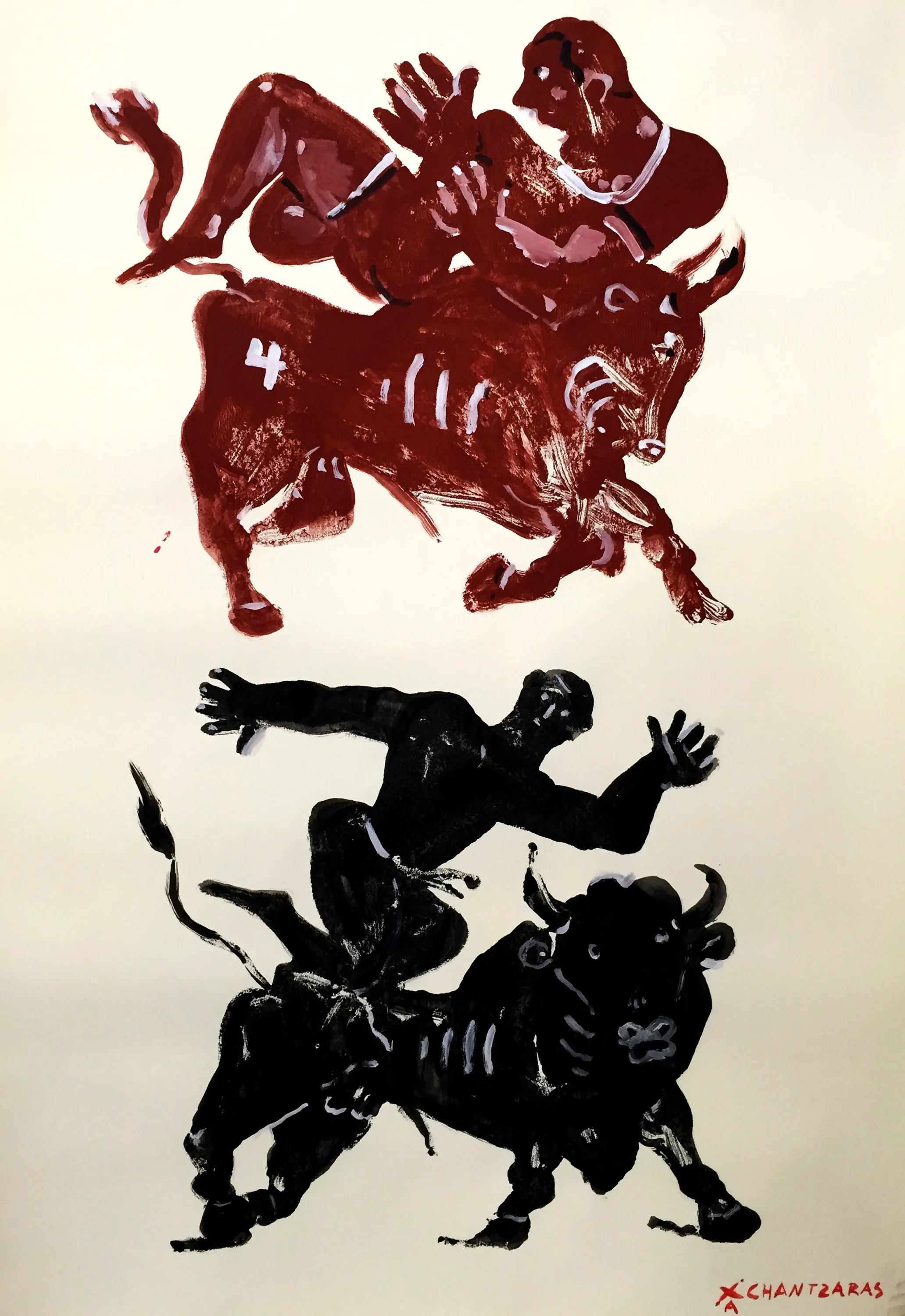 Myth and Games V , Monoprint series Monoprint, acrylic on paper, Unique Artwork: 27.5” x 39” / 70 x 100 cm