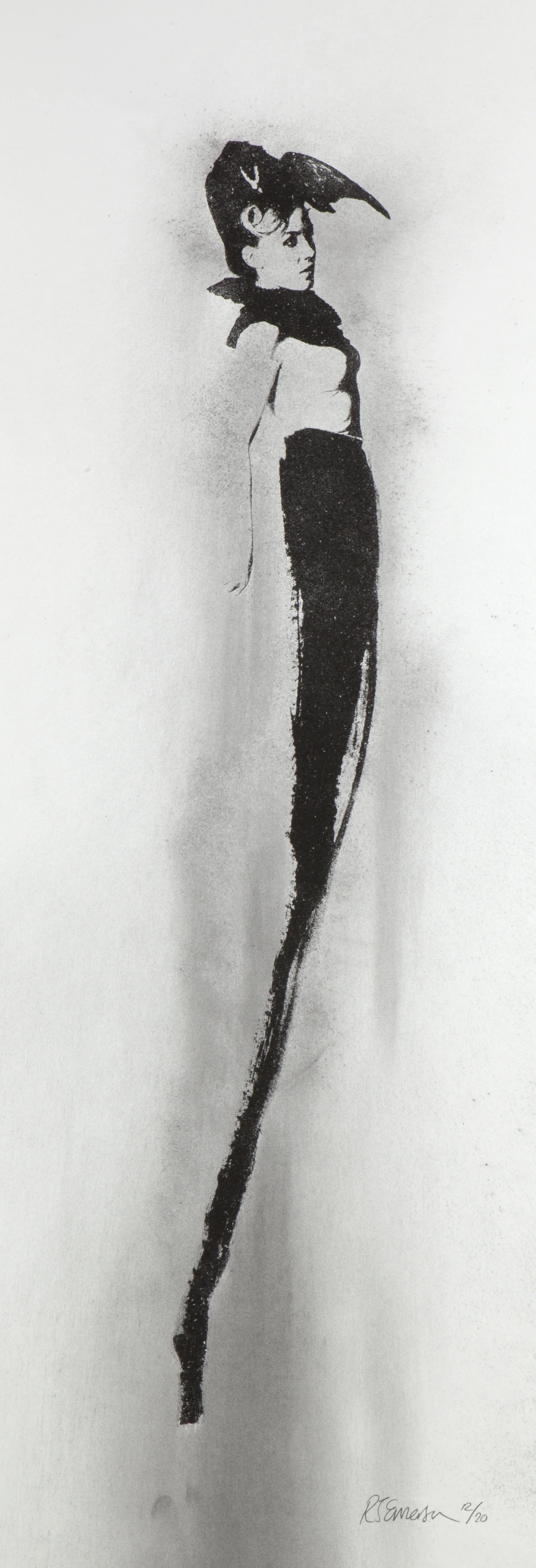 Shrine # 3 Rosie – Ed. 20 Screenprint with charcoal powder on paper Artwork: 90 x 35 cm 2013