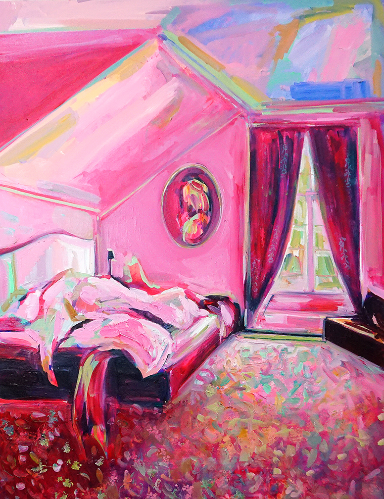  Ekaterina Popova  - Mademoiselle -  2018, Oil on canvas - 48 x 36 x 2 inches / 122 x 92 x 5 cm 