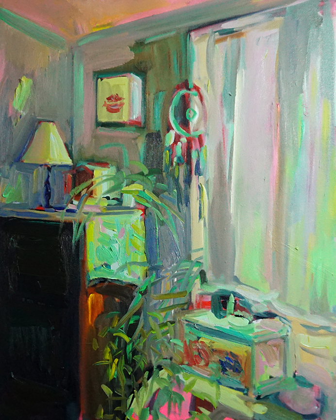  Ekaterina Popova  - The Bedside -  2019, Oil on canvas - 30 x 24 x 2 inches / 76 x 61 x 5 cm 