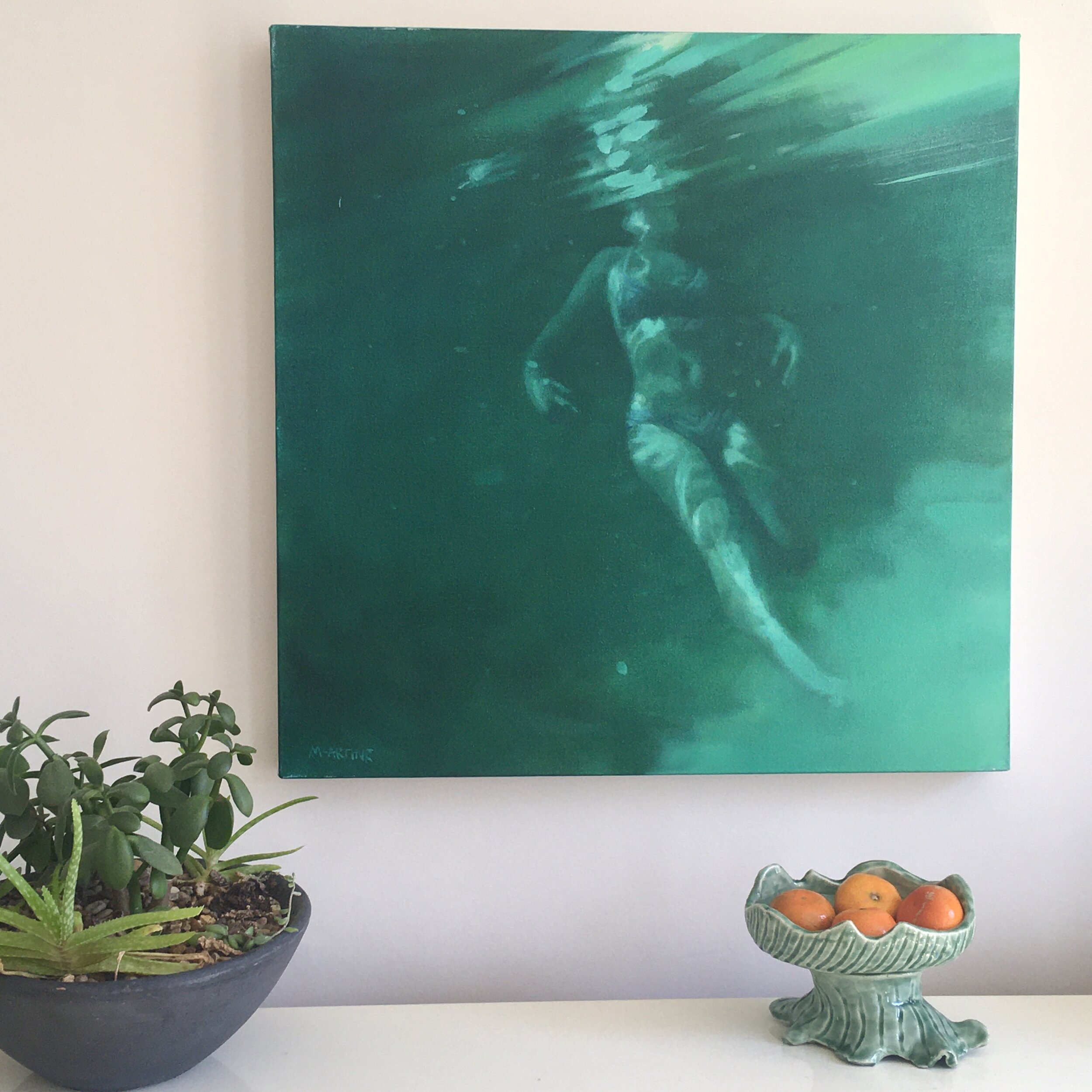 Swimmer in Green, 60cm x 60cm, oil on canvas.jpg