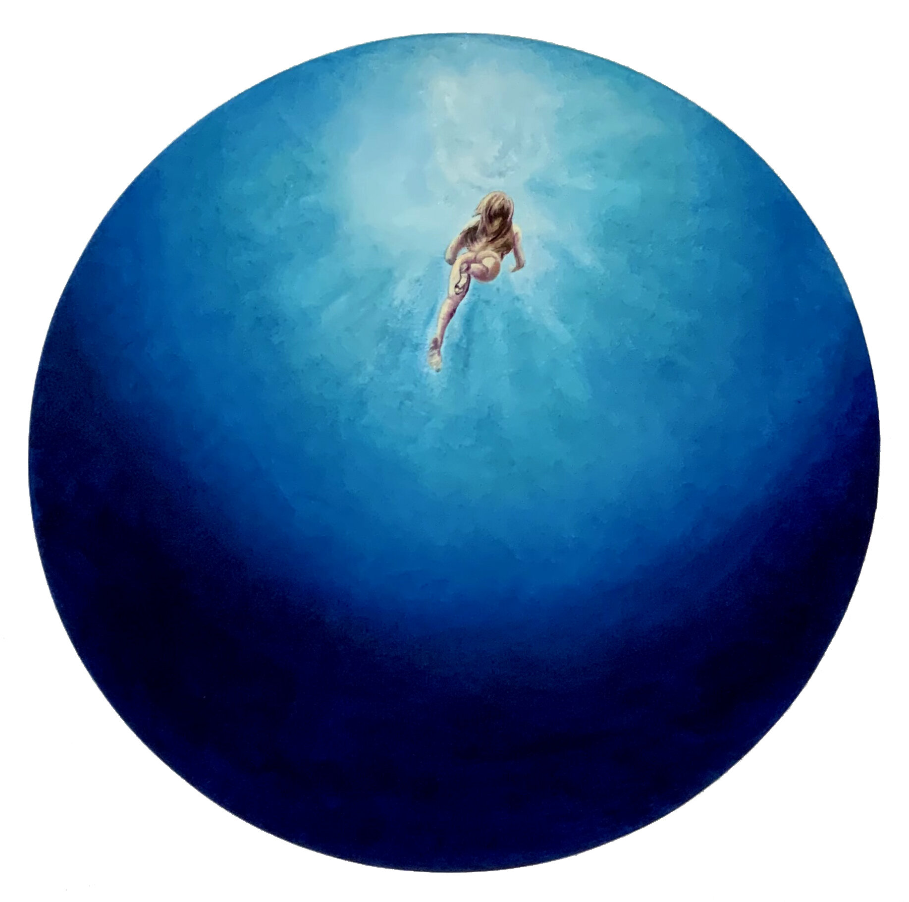  Anastasia Gklava -  Blue Velvet  - Oil on canvas - Dim: 24 in / 60 cm Dia. 