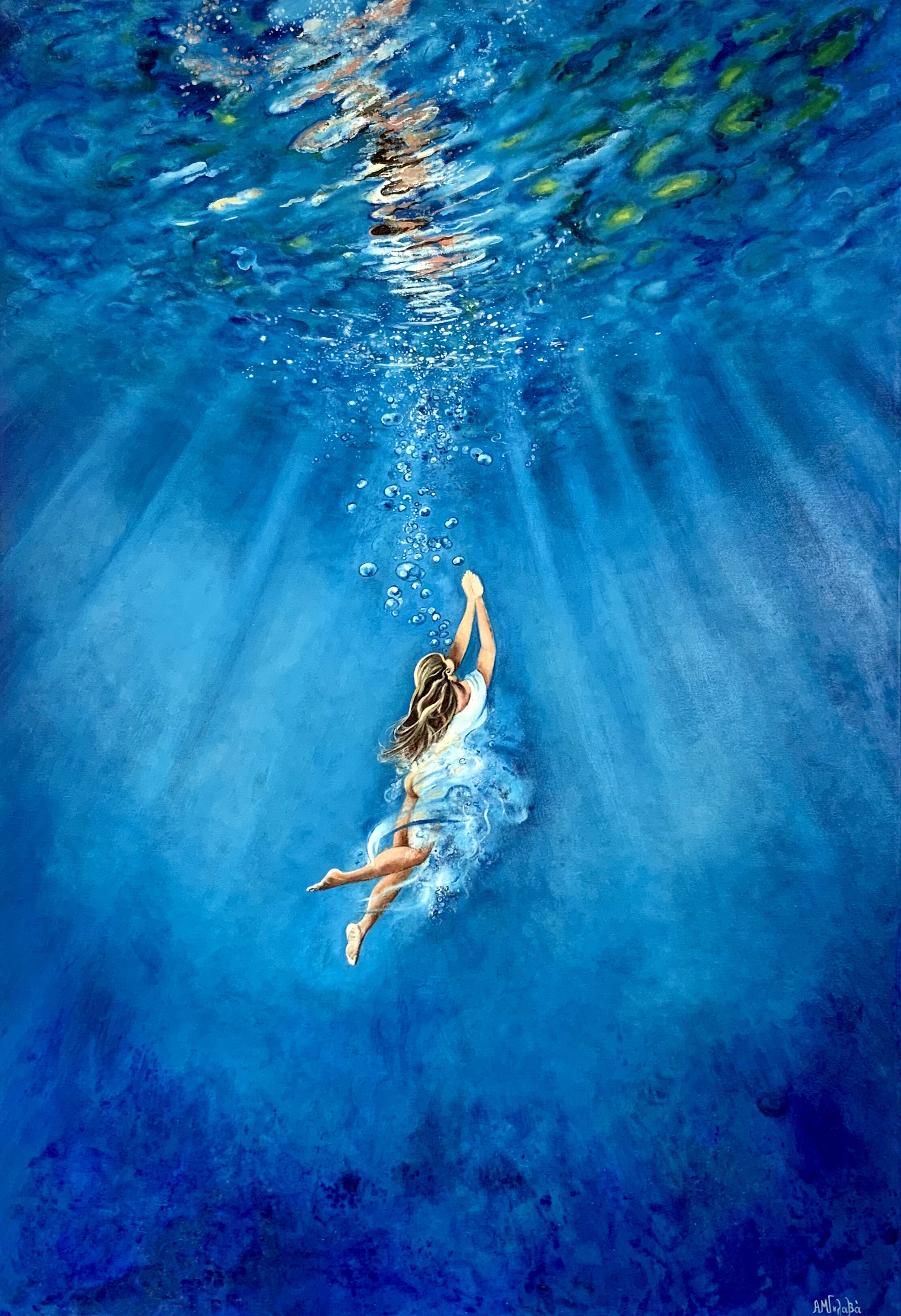  Anastasia Gklava -  Emerging  - Oil on canvas - Dim: 59x39 in / 150x100 cm  