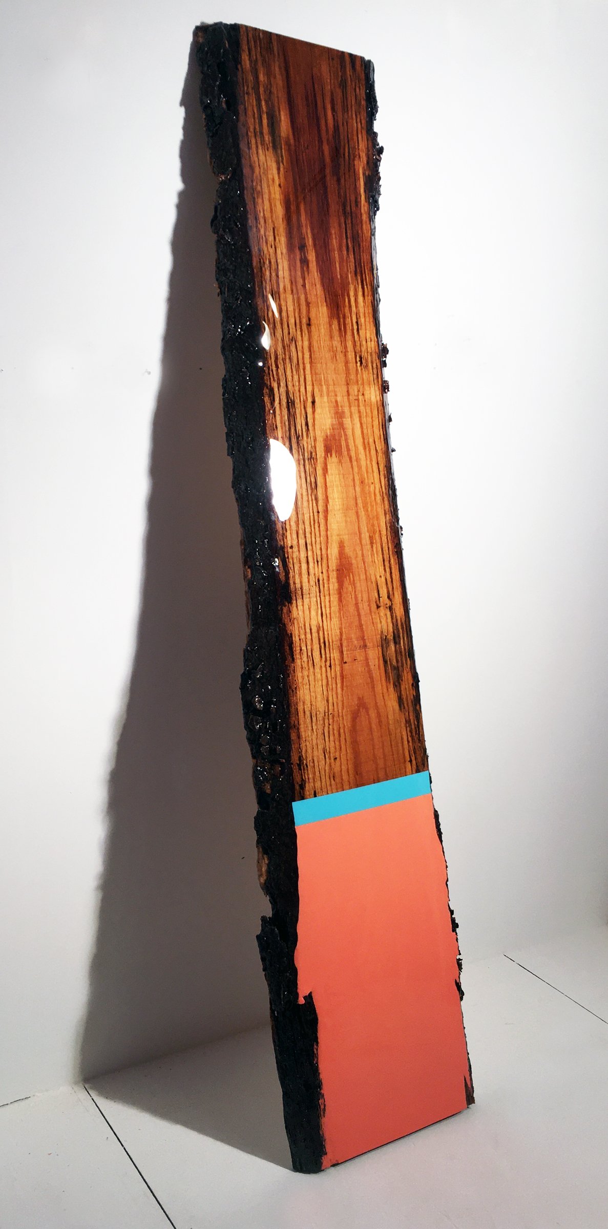  David E. Peterson  - Leaner 76      - 2019 - Acrylic, white oak and uv resin - 90x16x3.5 inches / 229x41x9 cm 