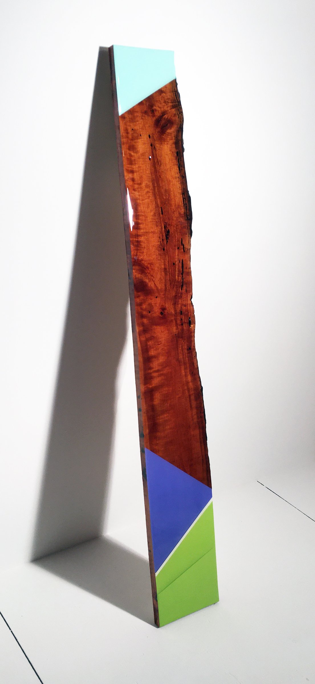  David E. Peterson  - Leaner 74      - 2019 - Acrylic, cherry and uv resin - 62x9x2 inches / 157x23x5 cm 