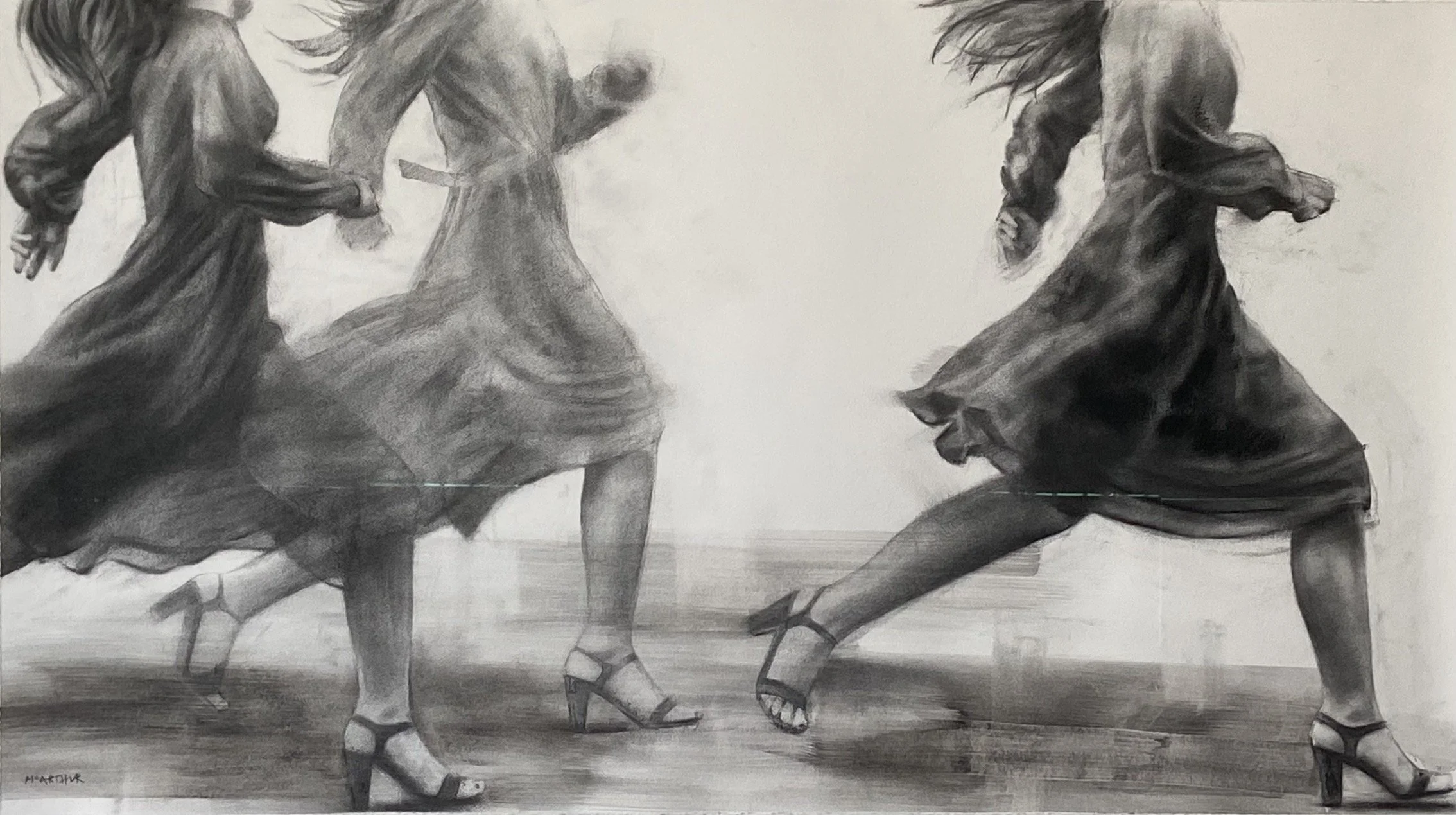 The Intrepids, 70cm x 126cm, Charcoal and graphite on paper, 2021.jpg