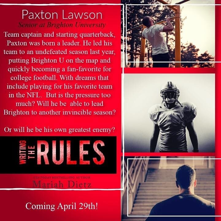 The countdown is on! Writing the Rules will be here soon! #sportsromance #fakerelationship #datingplaybook #football #preorder #kindleunlimited 

★ Pre-0rder: in bio @mariahdietz

✦ Blogger friends, I would love for you to consider signing up for the