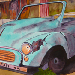David Gardner Watercolor/ Oil Paint A signature member of the Colorado Watercolor Society, David paints in watercolor and oil, especially old buildings associated with Colorado's mining and ranching industries. Intrigued by geometric shapes, David has recently zeroed in on parts of old machinery - agricultural and automotive - resulting in bold paintings of these subjects, with strong color being used to emphasize the shapes. He is associated locally with Art and Framing at Stapleton.