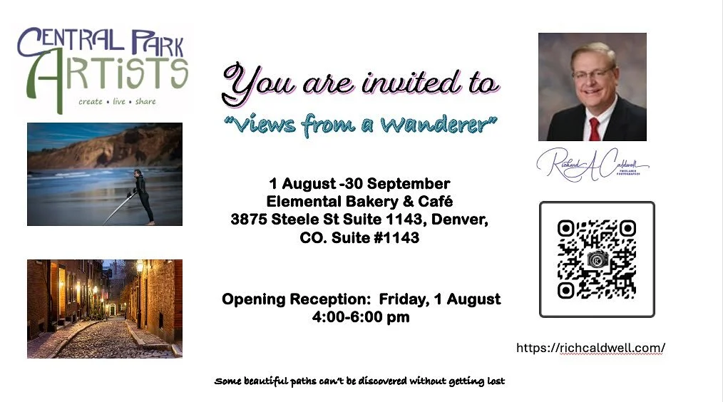 “Central Park Artists presents “Views from a Wanderer” by Rich Caldwell #openingreception #centralparkartistsdenver #elementalbakeryandcoffeehouse