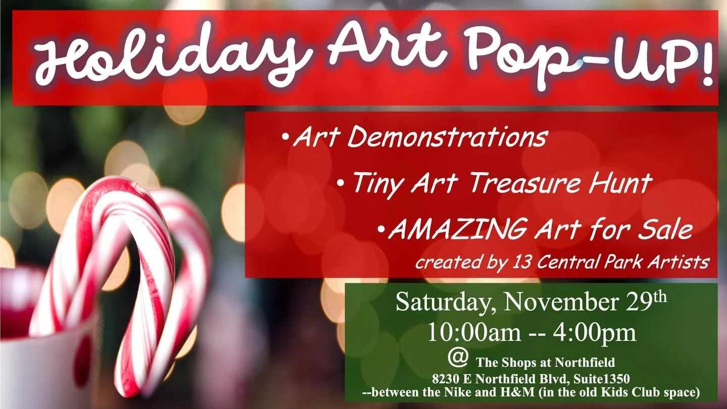 We are here today waiting to see you. Please come by and say hello. #centralparkartistsdenver #smallbusinesssaturday #shopsatnorthfield