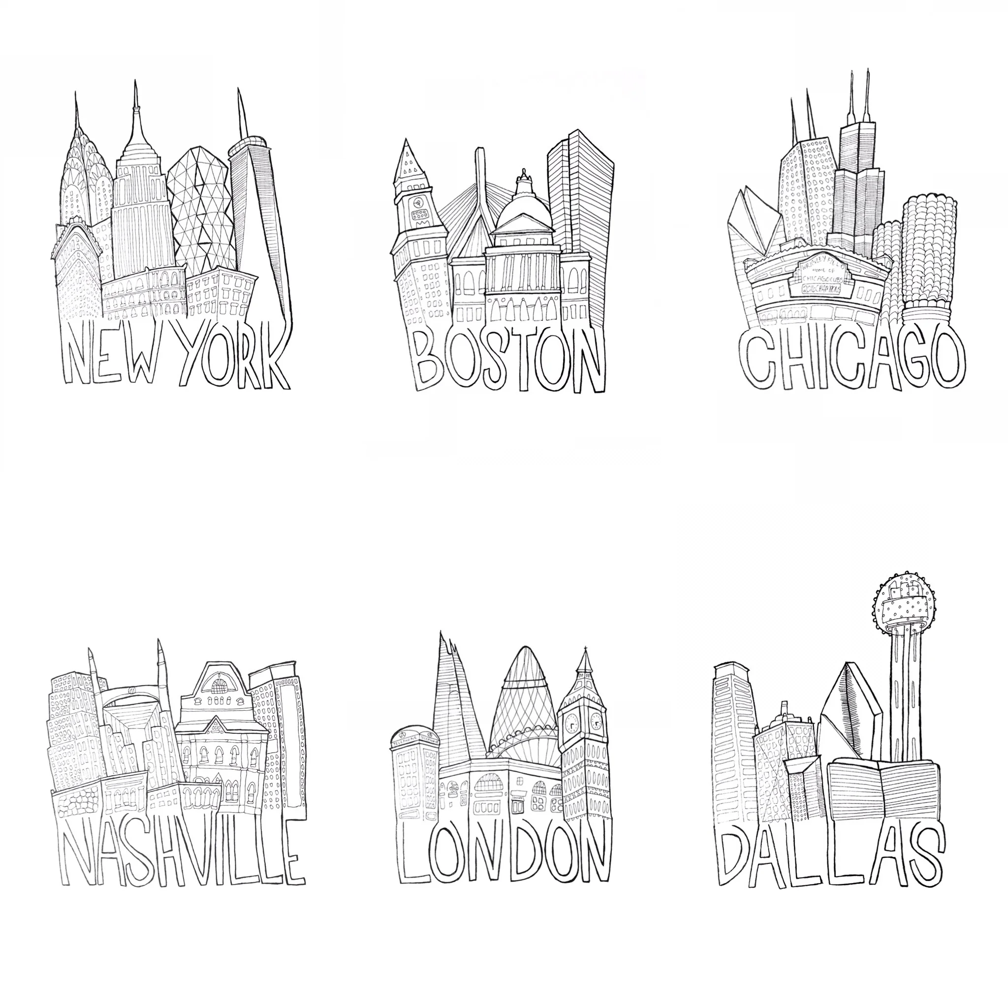Bundle of 3 City Prints