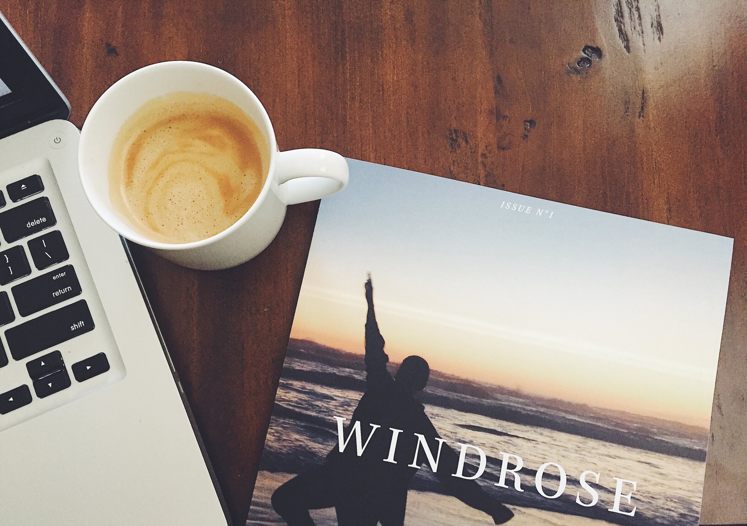Windrose Magazine with Computer + Coffee.JPG