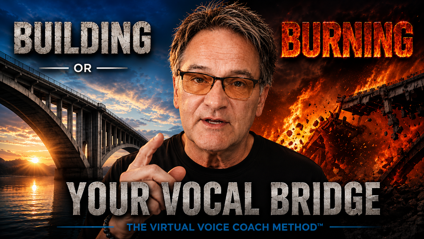 Virtual Voice Coach video: Building or Burning Your Vocal Bridge — The Virtual Voice Coach Method.