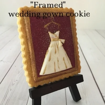 "Framed" wedding gown cookie