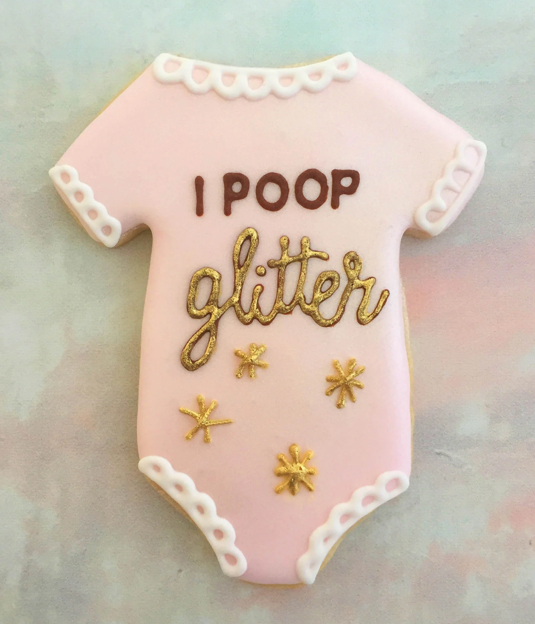 I Poop Glitter Onesie Cookie