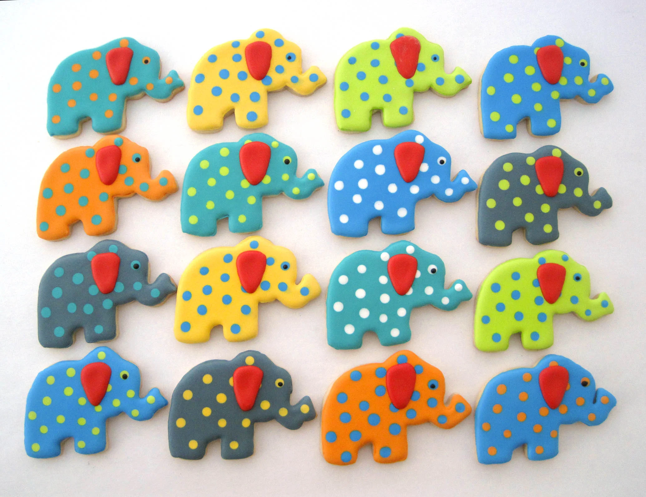 Polka Dot Elephant Cookies