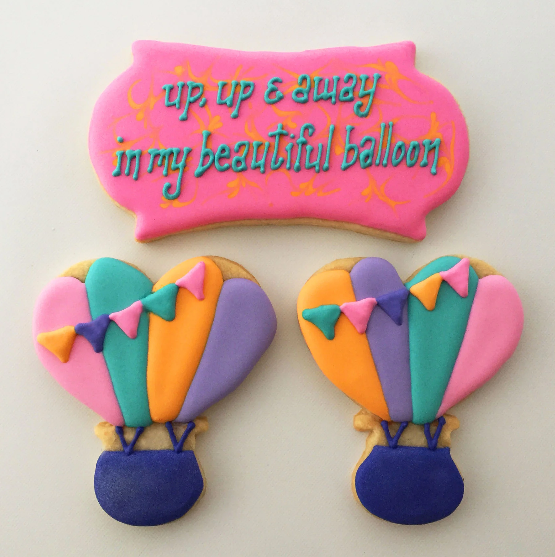 "Up up and away Cookie Wisdom with Balloon Cookies
