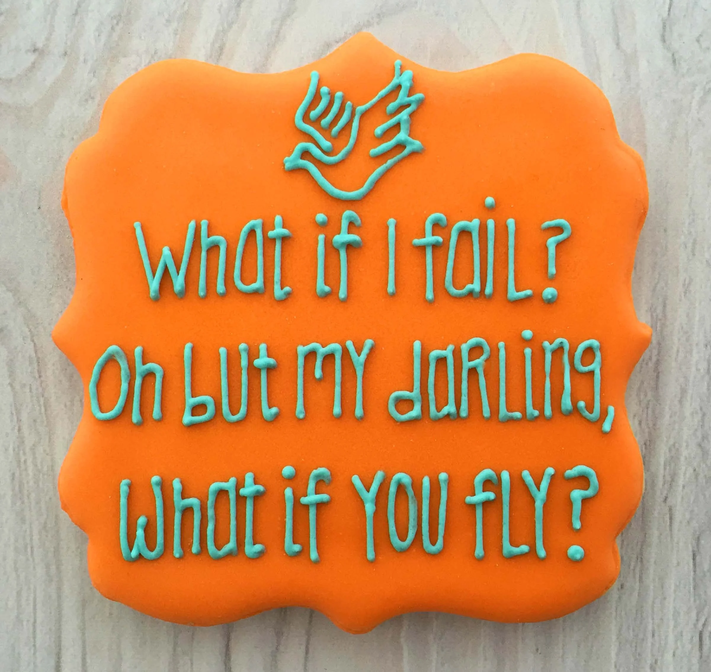 "What if I fail? Oh but my darling, what if you fly?" cookie