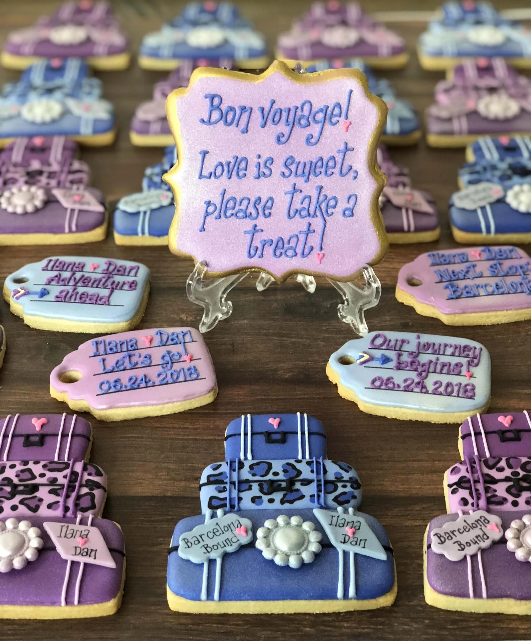 Travel-themed Bridal Shower Cookies