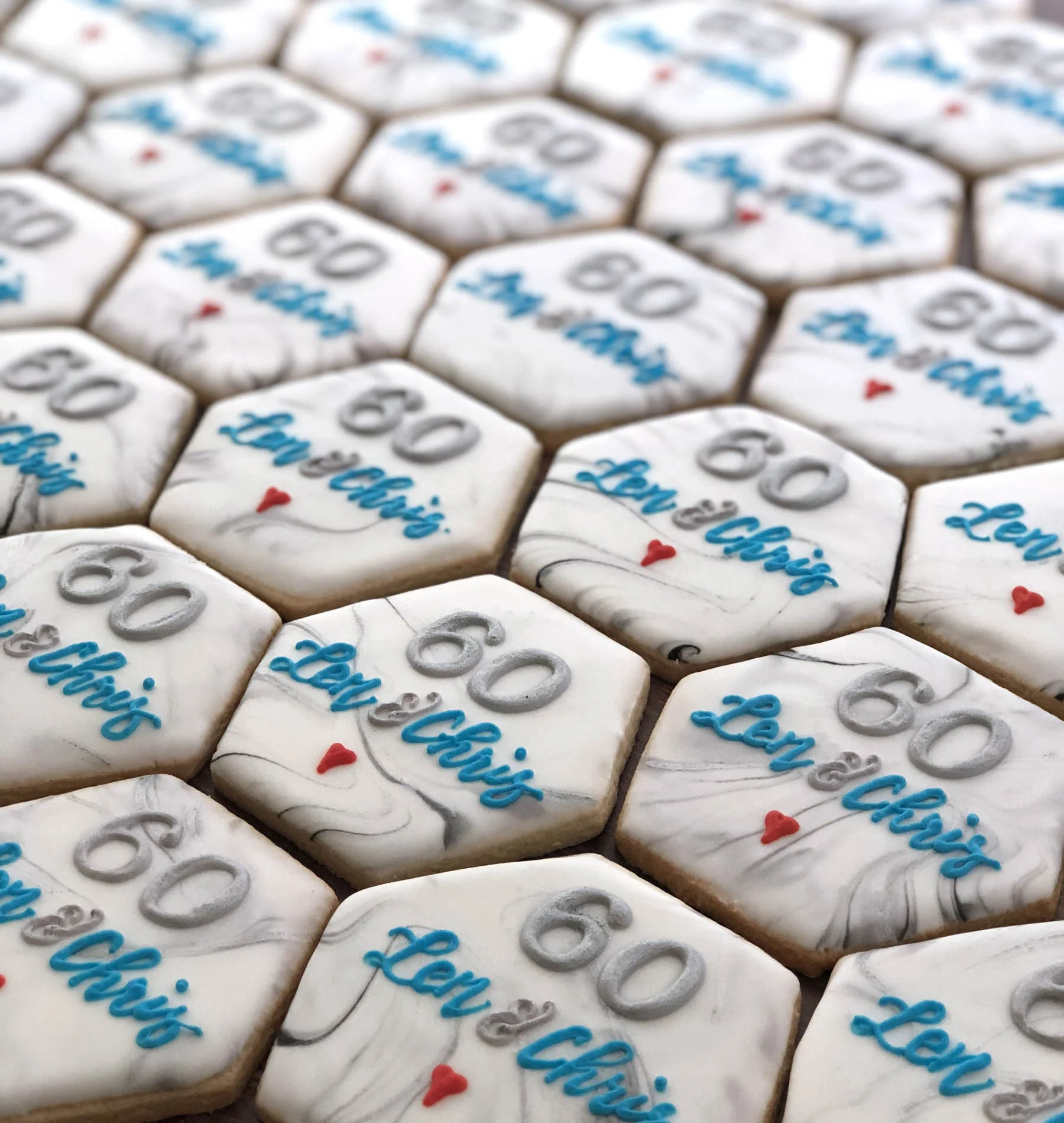 Personalized Marbled Hexagons