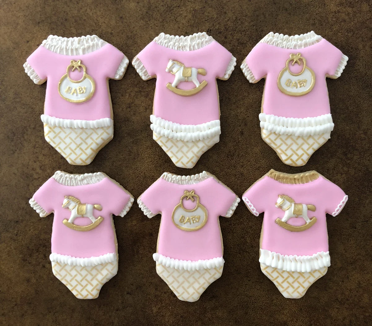 Pink & Gold Ruffled Onesies