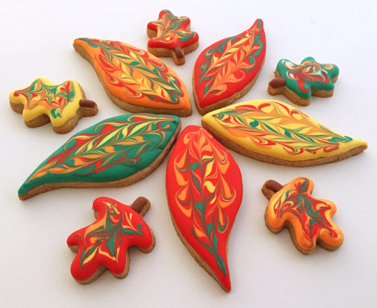 Marbled Leaf Cookies