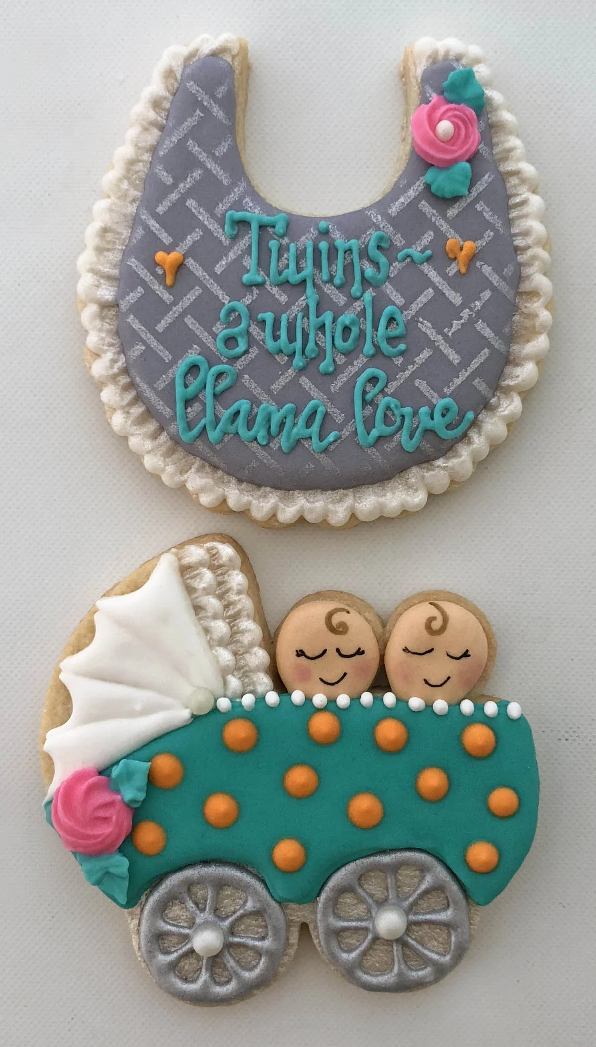 Twin Baby Cookies - A Whole Llama Love
