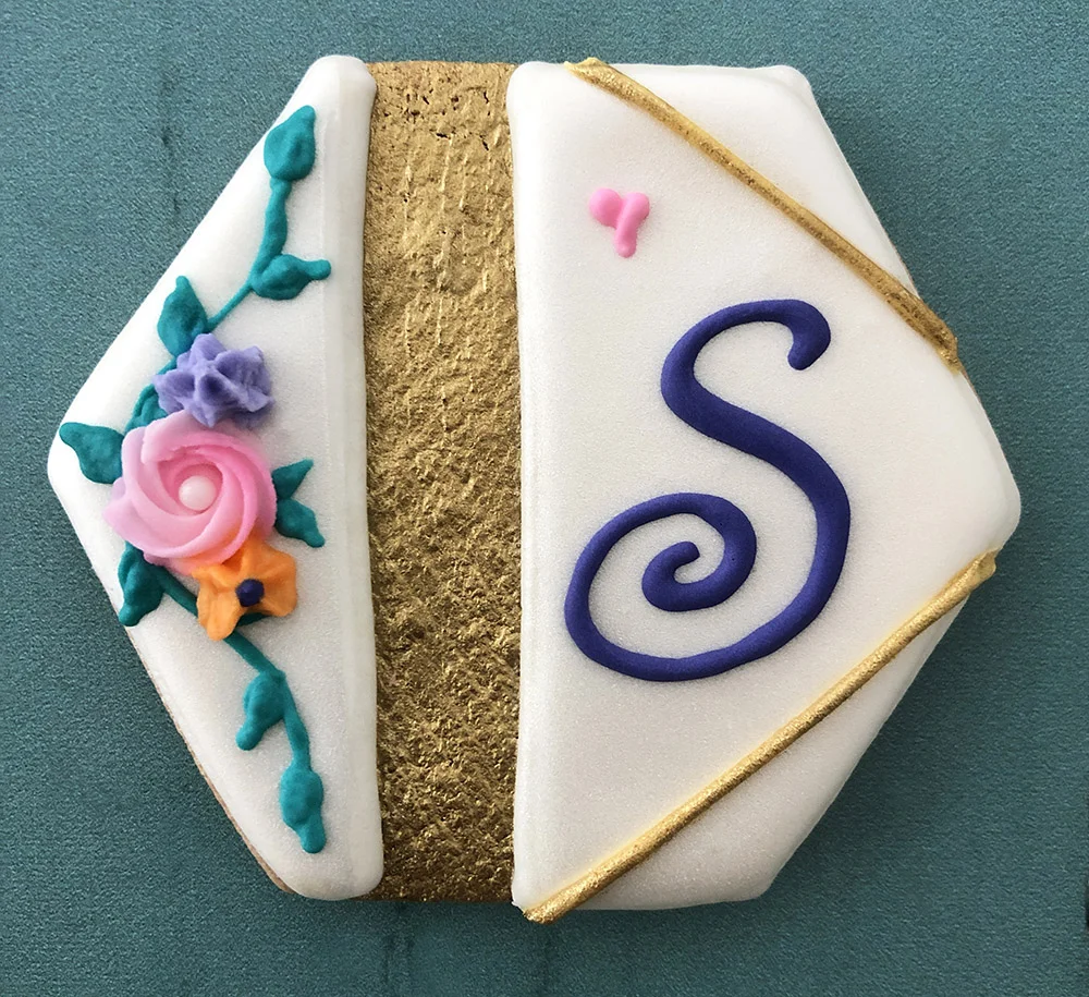 Monogrammed Hexagon Cookie