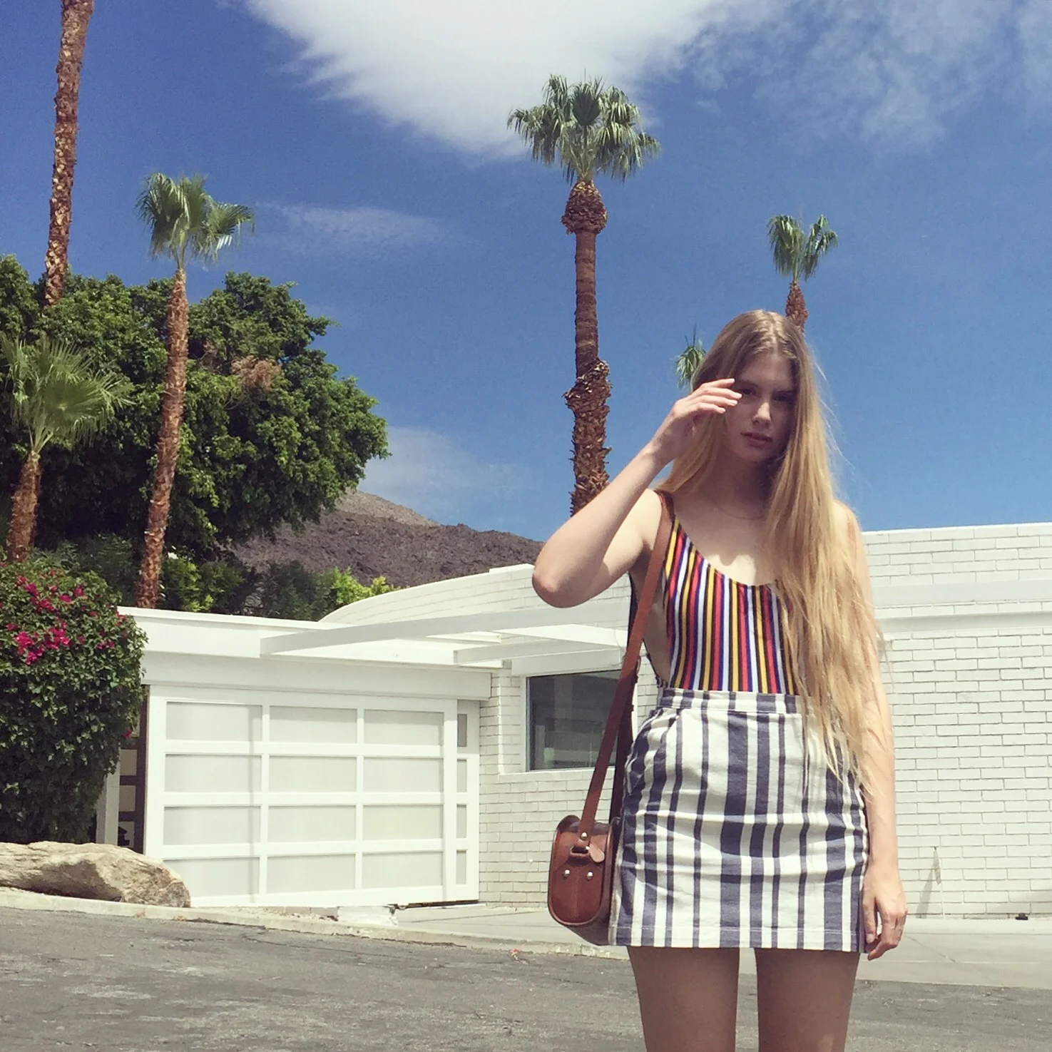 swim - american apparel ; skirt - topshop ; purse - a.p.c.