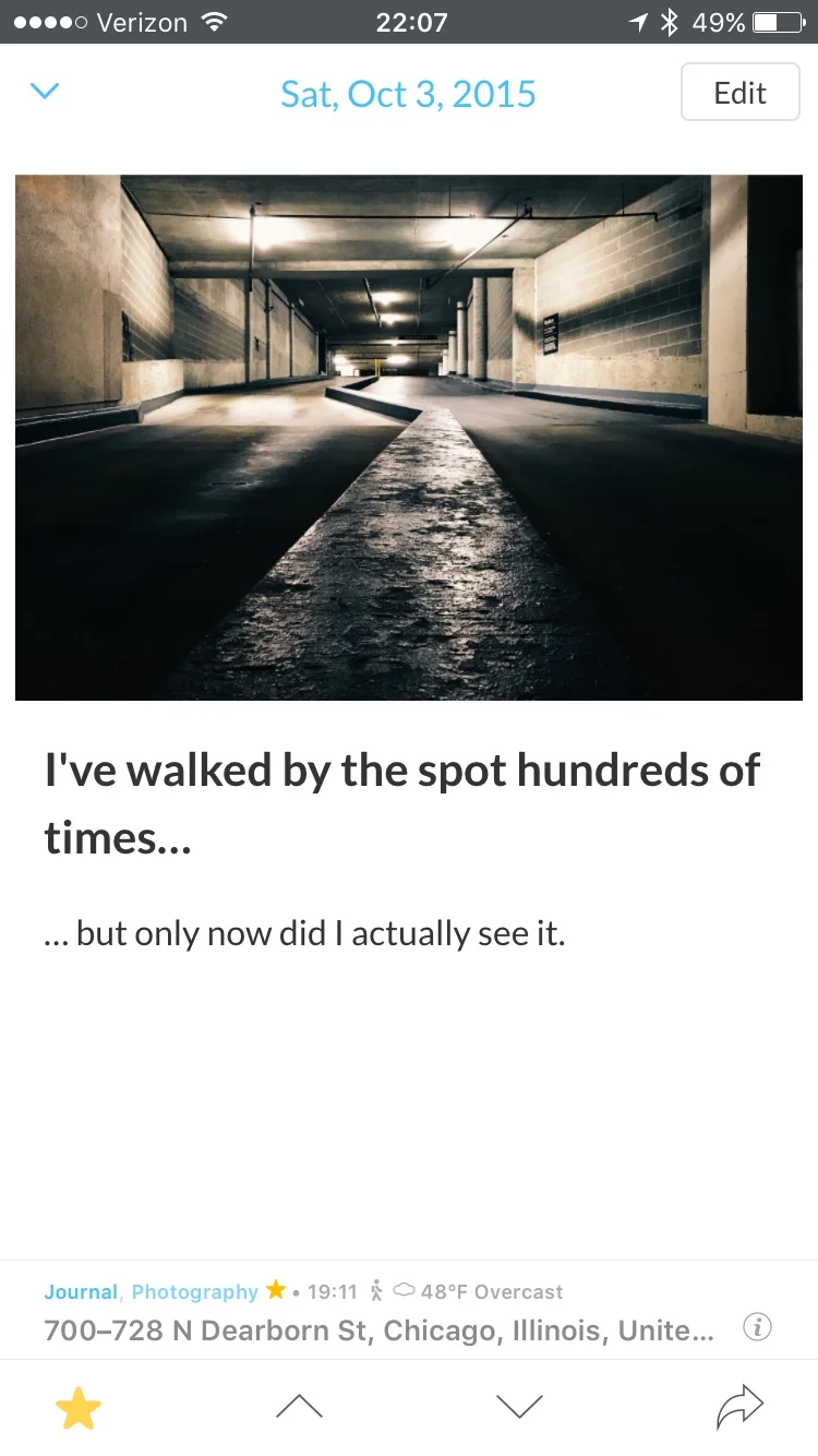 An entry in Day One 2 for iOS