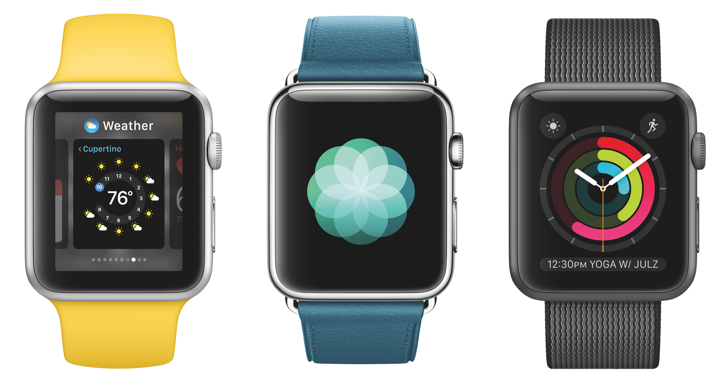 watchOS 3 Dock, Breathe, Activity Watch Face
