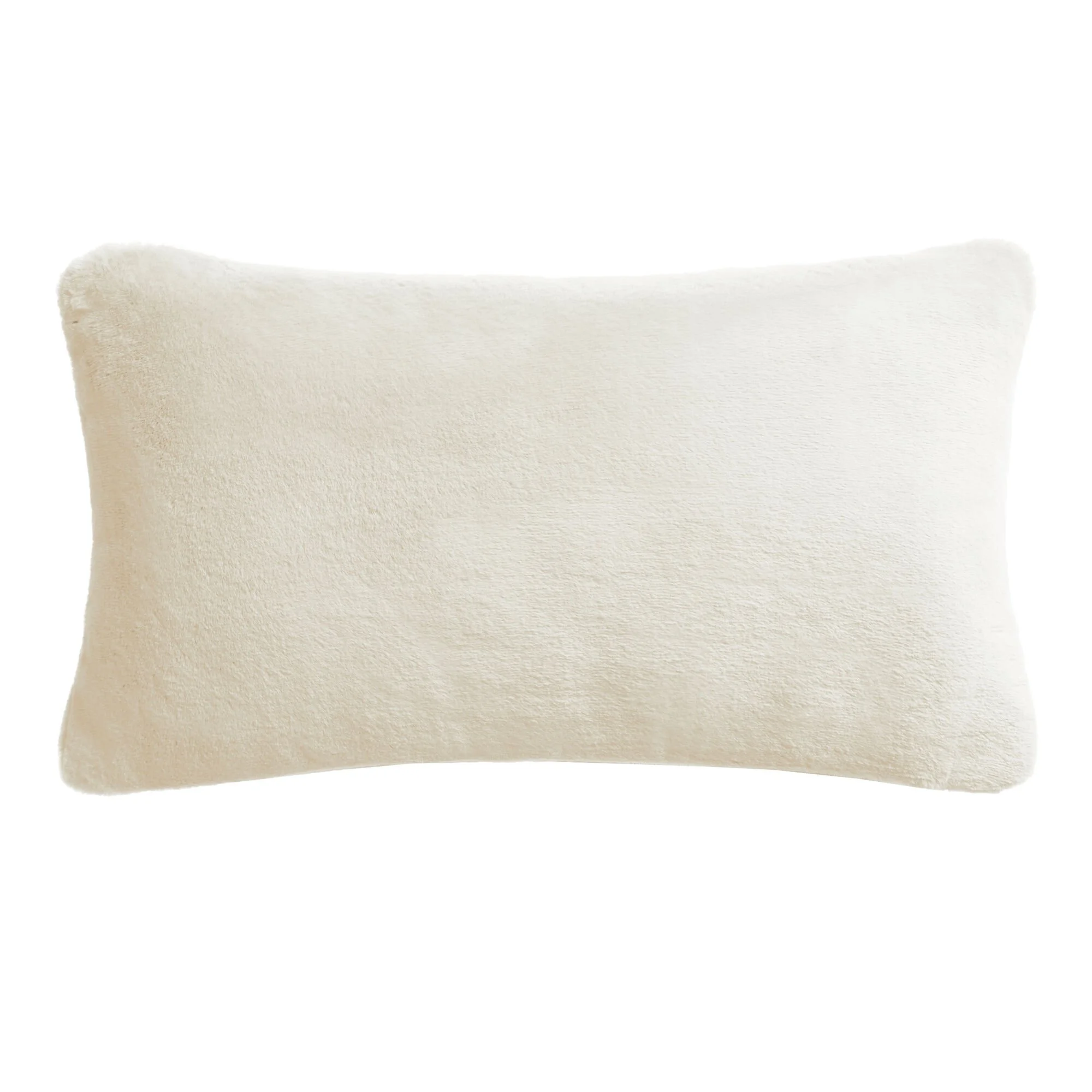Fuzzy Cream Lumbar Pillows
