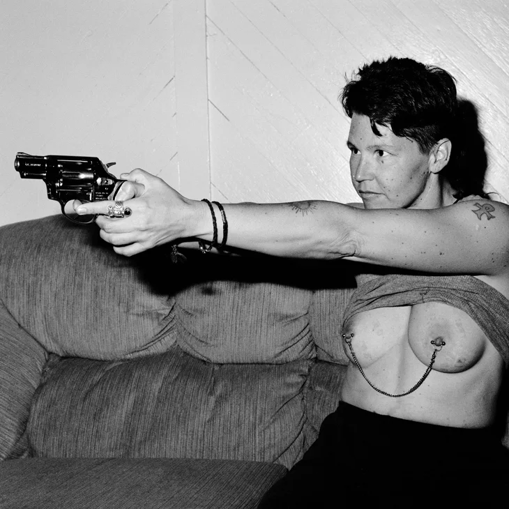 Catherine Opie Raven (gun), 1989 Inkjet print, 8 x 8 in. © Catherine Opie. Courtesy Regen Projects, Los Angeles and Lehmann Maupin, New York and Hong Kong