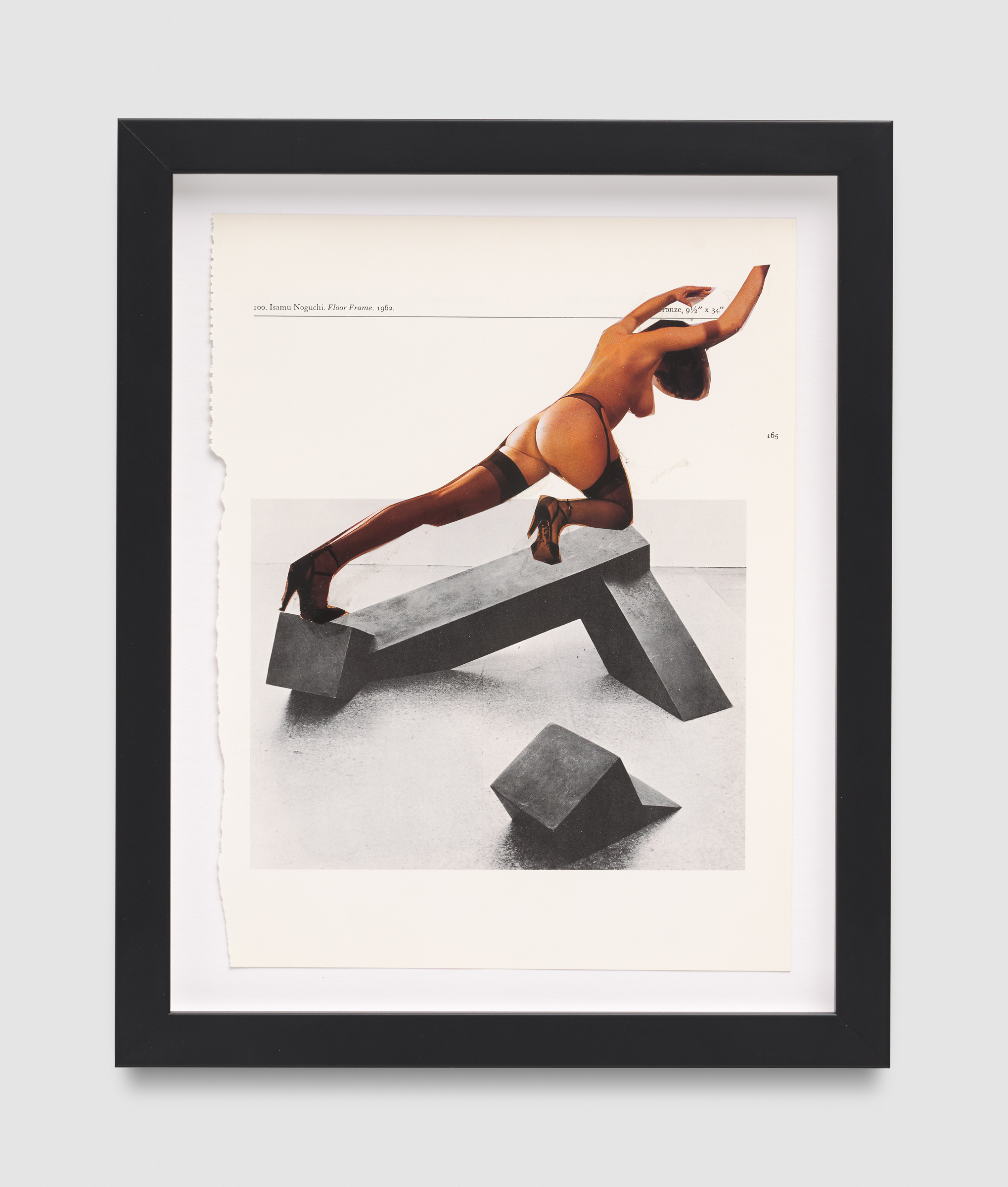   Narcissister   Untitled (Posing with leg extended backwards, after Isamu Noguchi),  2018 Found art catalogs and porn magazines, rubber cement 8 1/2 x 11 inches Photo by Elon Schoenholz 