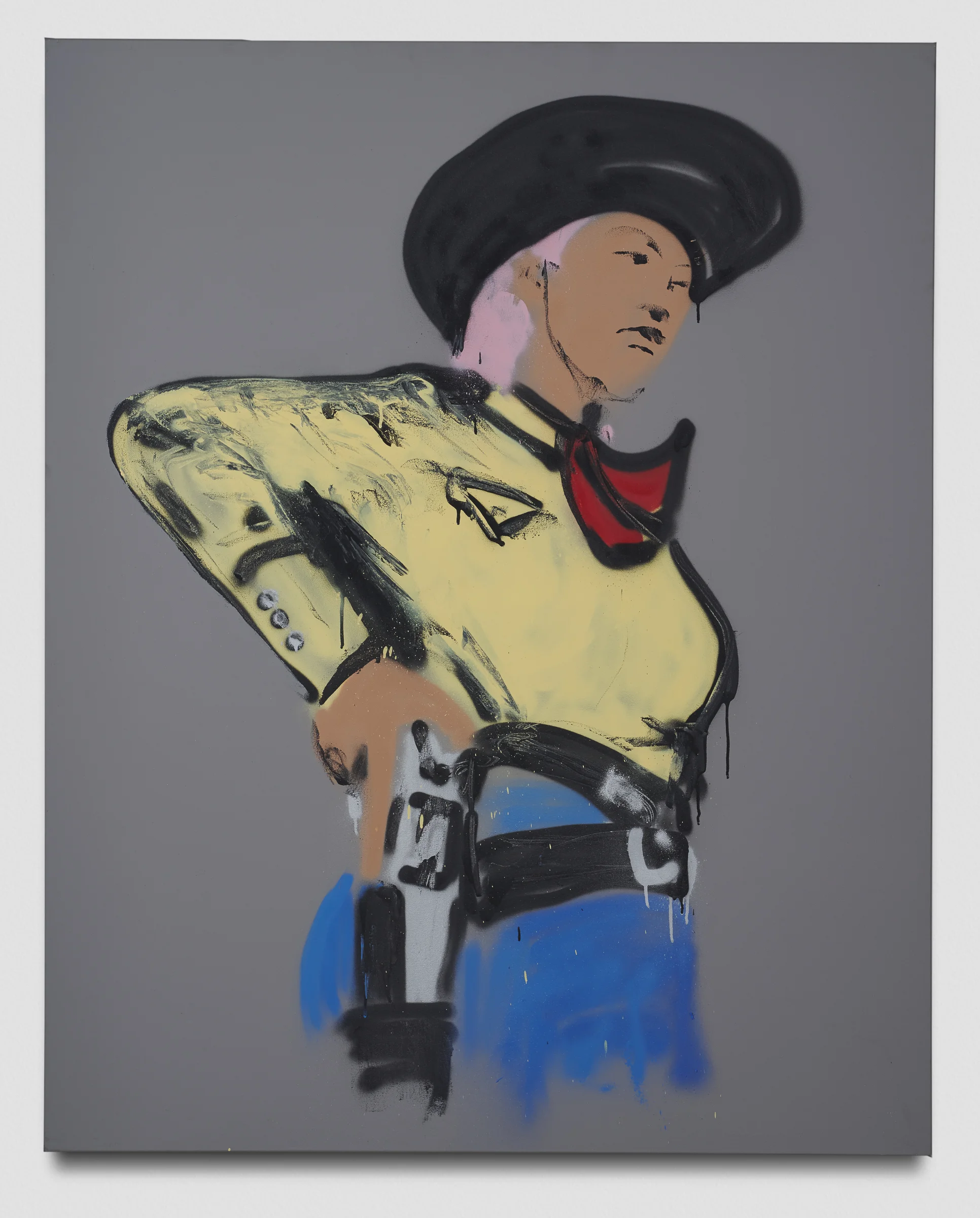 Trevor Andrew aka GucciGhost Close to the Edge, 2019 Spray paint and acrylic on canvas 48 x 60 inches Photo by Elon Schoenholz