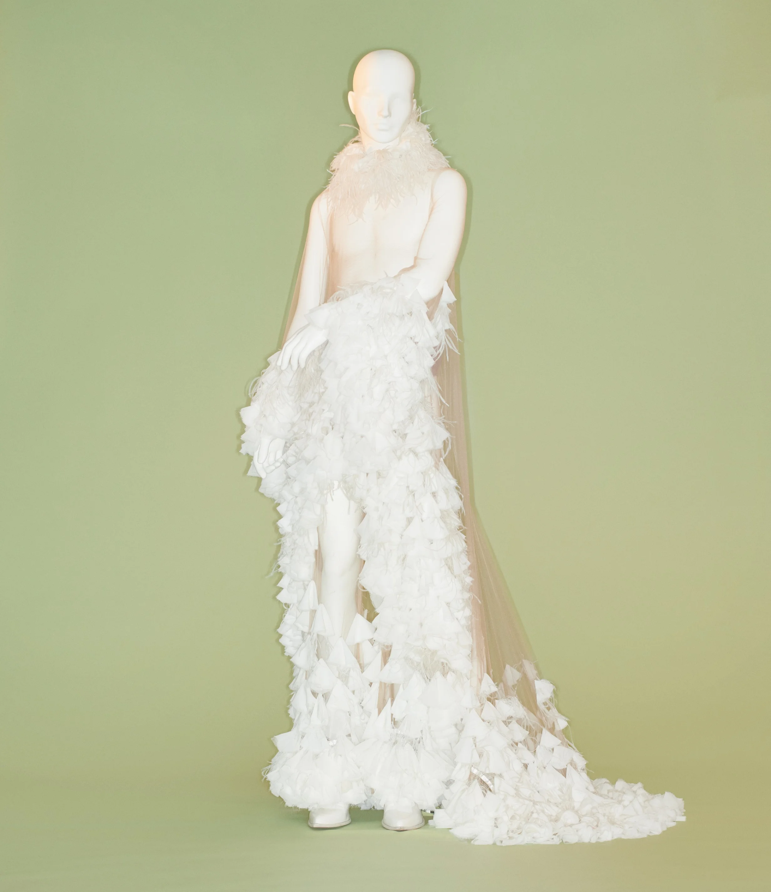 Wedding Ensemble, Alejandro Gómez Palomo (Spanish, born 1992) for Palomo Spain (Spanish, founded 2015), spring/summer 2018; Courtesy of Palomo Spain. Image courtesy of The Metropolitan Museum of Art, Photo © Johnny Dufort, 2019