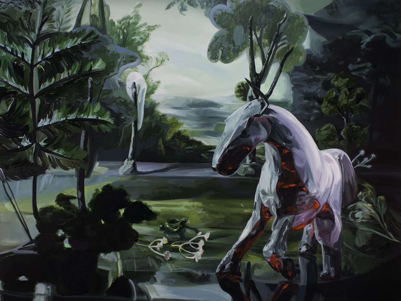  Emma Webster Pale Horse, 2019 Oil on canvas 30 h x 40 w in 76.20 h x 101.60 w cm 